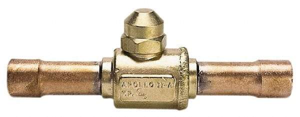 Apollo - 7/8" Pipe, Full Port, Brass UL Listed Ball Valve - Inline - Two Way Flow, Tube O.D. x Tube O.D. Ends, Cap Handle, 500 WOG - Caliber Tooling