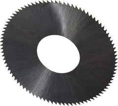 Made in USA - 1-3/4" Diam x 0.006" Blade Thickness x 5/8" Arbor Hole Diam, 90 Tooth Slitting and Slotting Saw - Arbor Connection, Right Hand, Uncoated, High Speed Steel, Concave Ground, Contains Keyway - Caliber Tooling