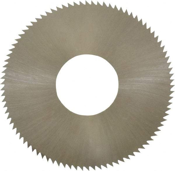 Made in USA - 1-3/4" Diam x 0.012" Blade Thickness x 5/8" Arbor Hole Diam, 90 Tooth Slitting and Slotting Saw - Arbor Connection, Right Hand, Uncoated, High Speed Steel, Concave Ground, Contains Keyway - Caliber Tooling