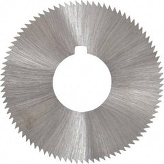 Made in USA - 1-3/4" Diam x 0.04" Blade Thickness x 5/8" Arbor Hole Diam, 90 Tooth Slitting and Slotting Saw - Arbor Connection, Right Hand, Uncoated, High Speed Steel, Concave Ground, Contains Keyway - Caliber Tooling