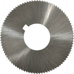 Made in USA - 1-3/4" Diam x 0.045" Blade Thickness x 5/8" Arbor Hole Diam, 90 Tooth Slitting and Slotting Saw - Arbor Connection, Right Hand, Uncoated, High Speed Steel, Concave Ground, Contains Keyway - Caliber Tooling