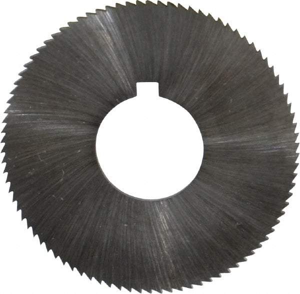 Made in USA - 1-3/4" Diam x 0.051" Blade Thickness x 5/8" Arbor Hole Diam, 90 Tooth Slitting and Slotting Saw - Arbor Connection, Right Hand, Uncoated, High Speed Steel, Concave Ground, Contains Keyway - Caliber Tooling