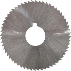 Made in USA - 2-1/4" Diam x 0.016" Blade Thickness x 5/8" Arbor Hole Diam, 60 Tooth Slitting and Slotting Saw - Arbor Connection, Right Hand, Uncoated, High Speed Steel, Concave Ground, Contains Keyway - Caliber Tooling