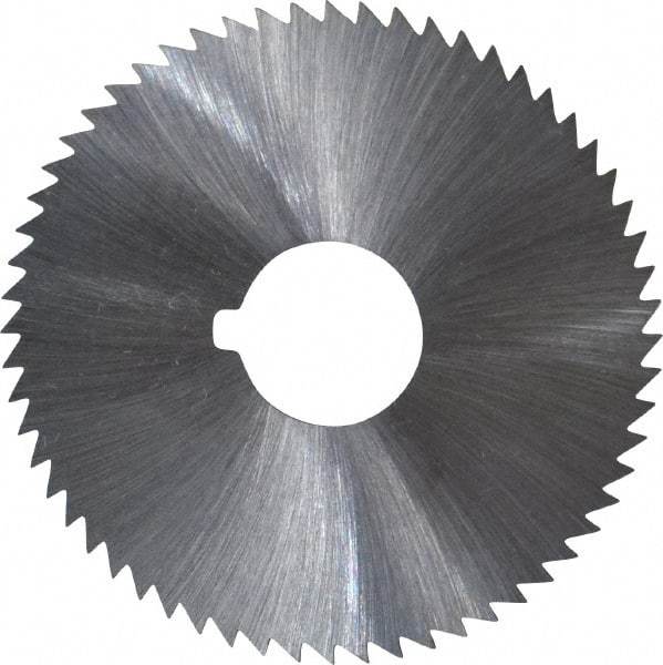 Made in USA - 2-1/4" Diam x 0.025" Blade Thickness x 5/8" Arbor Hole Diam, 60 Tooth Slitting and Slotting Saw - Arbor Connection, Right Hand, Uncoated, High Speed Steel, Concave Ground, Contains Keyway - Caliber Tooling