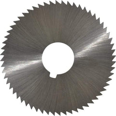 Made in USA - 2-1/4" Diam x 0.064" Blade Thickness x 5/8" Arbor Hole Diam, 60 Tooth Slitting and Slotting Saw - Arbor Connection, Right Hand, Uncoated, High Speed Steel, Concave Ground, Contains Keyway - Caliber Tooling