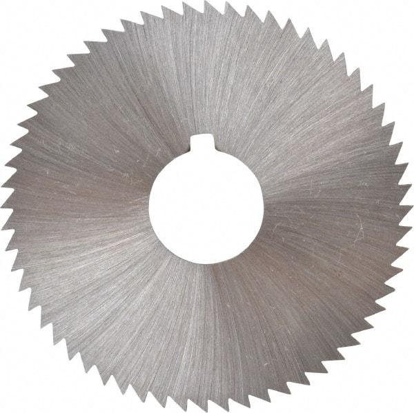 Made in USA - 2-1/4" Diam x 0.081" Blade Thickness x 5/8" Arbor Hole Diam, 60 Tooth Slitting and Slotting Saw - Arbor Connection, Right Hand, Uncoated, High Speed Steel, Concave Ground, Contains Keyway - Caliber Tooling