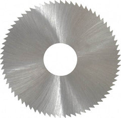 Made in USA - 2-3/4" Diam x 0.014" Blade Thickness x 3/4" Arbor Hole Diam, 72 Tooth Slitting and Slotting Saw - Arbor Connection, Right Hand, Uncoated, High Speed Steel, Concave Ground, Contains Keyway - Caliber Tooling