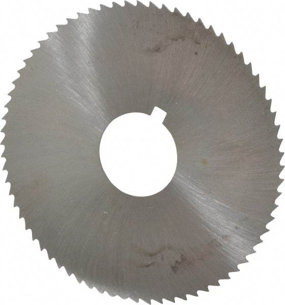 Made in USA - 2-3/4" Diam x 0.02" Blade Thickness x 3/4" Arbor Hole Diam, 72 Tooth Slitting and Slotting Saw - Arbor Connection, Right Hand, Uncoated, High Speed Steel, Concave Ground, Contains Keyway - Caliber Tooling