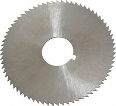 Made in USA - 2-3/4" Diam x 0.032" Blade Thickness x 3/4" Arbor Hole Diam, 72 Tooth Slitting and Slotting Saw - Arbor Connection, Right Hand, Uncoated, High Speed Steel, Concave Ground, Contains Keyway - Caliber Tooling