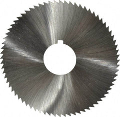 Made in USA - 2-3/4" Diam x 0.04" Blade Thickness x 3/4" Arbor Hole Diam, 72 Tooth Slitting and Slotting Saw - Arbor Connection, Right Hand, Uncoated, High Speed Steel, Concave Ground, Contains Keyway - Caliber Tooling