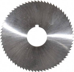 Made in USA - 2-3/4" Diam x 0.057" Blade Thickness x 3/4" Arbor Hole Diam, 72 Tooth Slitting and Slotting Saw - Arbor Connection, Right Hand, Uncoated, High Speed Steel, Concave Ground, Contains Keyway - Caliber Tooling