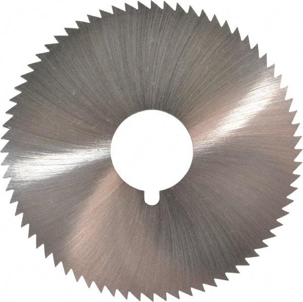 Made in USA - 2-3/4" Diam x 0.091" Blade Thickness x 3/4" Arbor Hole Diam, 72 Tooth Slitting and Slotting Saw - Arbor Connection, Right Hand, Uncoated, High Speed Steel, Concave Ground, Contains Keyway - Caliber Tooling