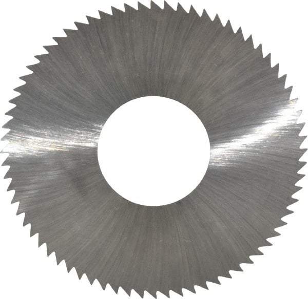 Made in USA - 2-3/4" Diam x 0.014" Blade Thickness x 1" Arbor Hole Diam, 72 Tooth Slitting and Slotting Saw - Arbor Connection, Right Hand, Uncoated, High Speed Steel, Concave Ground, Contains Keyway - Caliber Tooling