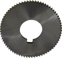 Made in USA - 2-3/4" Diam x 0.144" Blade Thickness x 1" Arbor Hole Diam, 72 Tooth Slitting and Slotting Saw - Arbor Connection, Right Hand, Uncoated, High Speed Steel, Concave Ground, Contains Keyway - Caliber Tooling