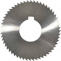 Made in USA - 2-3/4" Diam x 0.032" Blade Thickness x 1" Arbor Hole Diam, 56 Tooth Slitting and Slotting Saw - Arbor Connection, Right Hand, Uncoated, High Speed Steel, Concave Ground, Contains Keyway - Caliber Tooling