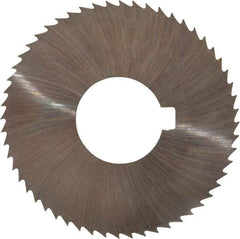 Made in USA - 2-3/4" Diam x 0.045" Blade Thickness x 1" Arbor Hole Diam, 56 Tooth Slitting and Slotting Saw - Arbor Connection, Right Hand, Uncoated, High Speed Steel, Concave Ground, Contains Keyway - Caliber Tooling