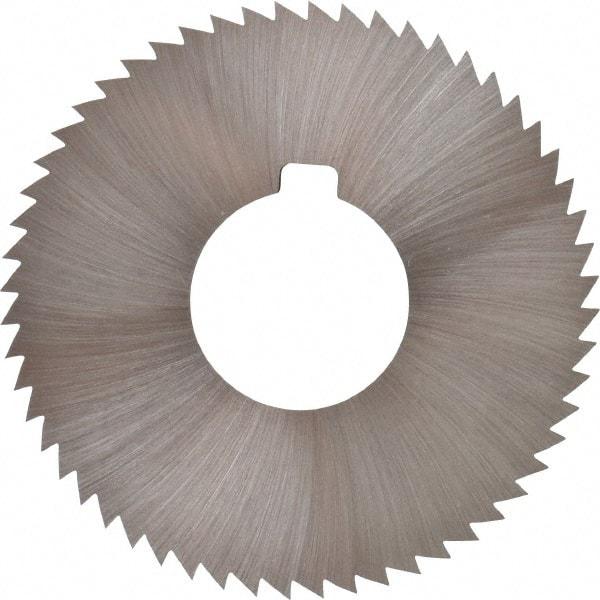 Made in USA - 2-3/4" Diam x 0.064" Blade Thickness x 1" Arbor Hole Diam, 56 Tooth Slitting and Slotting Saw - Arbor Connection, Right Hand, Uncoated, High Speed Steel, Concave Ground, Contains Keyway - Caliber Tooling