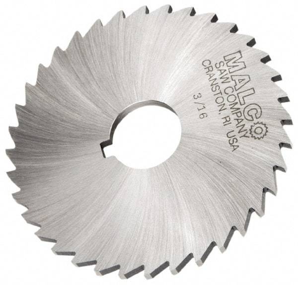 Made in USA - 6" Diam x 3/16" Blade Thickness x 1" Arbor Hole Diam, 42 Tooth Slitting and Slotting Saw - Arbor Connection, Right Hand, Uncoated, High Speed Steel, Concave Ground, Contains Keyway - Caliber Tooling