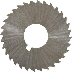 Made in USA - 1-1/2" Diam x 1/32" Blade Thickness x 1/2" Arbor Hole Diam, 32 Tooth Slitting and Slotting Saw - Arbor Connection, Right Hand, Uncoated, High Speed Steel, Concave Ground, Contains Keyway - Caliber Tooling