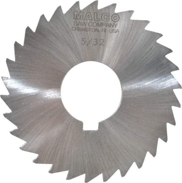 Made in USA - 3" Diam x 5/32" Blade Thickness x 1" Arbor Hole Diam, 30 Tooth Slitting and Slotting Saw - Arbor Connection, Right Hand, Uncoated, High Speed Steel, Concave Ground, Contains Keyway - Caliber Tooling