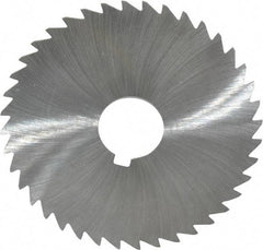 Made in USA - 4" Diam x 1/32" Blade Thickness x 1" Arbor Hole Diam, 40 Tooth Slitting and Slotting Saw - Arbor Connection, Right Hand, Uncoated, High Speed Steel, Concave Ground, Contains Keyway - Caliber Tooling