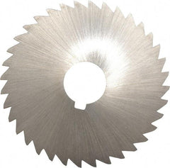 Made in USA - 4" Diam x 1/16" Blade Thickness x 1" Arbor Hole Diam, 36 Tooth Slitting and Slotting Saw - Arbor Connection, Right Hand, Uncoated, High Speed Steel, Concave Ground, Contains Keyway - Caliber Tooling