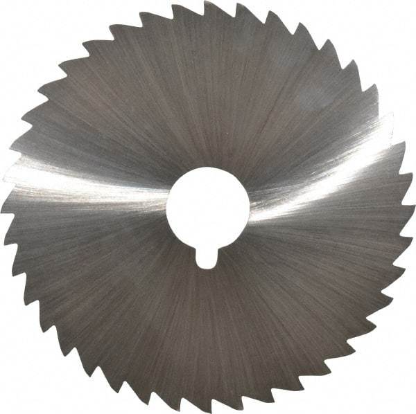 Made in USA - 5" Diam x 1/16" Blade Thickness x 1" Arbor Hole Diam, 40 Tooth Slitting and Slotting Saw - Arbor Connection, Right Hand, Uncoated, High Speed Steel, Concave Ground, Contains Keyway - Caliber Tooling