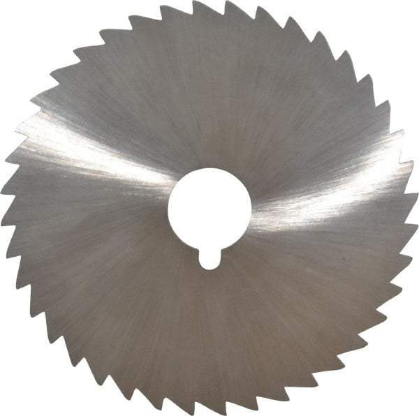 Made in USA - 5" Diam x 3/32" Blade Thickness x 1" Arbor Hole Diam, 40 Tooth Slitting and Slotting Saw - Arbor Connection, Right Hand, Uncoated, High Speed Steel, Concave Ground, Contains Keyway - Caliber Tooling