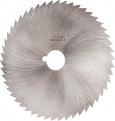 Made in USA - 6" Diam x 3/32" Blade Thickness x 1" Arbor Hole Diam, 50 Tooth Slitting and Slotting Saw - Arbor Connection, Right Hand, Uncoated, High Speed Steel, Concave Ground, Contains Keyway - Caliber Tooling