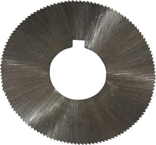 Made in USA - 1-3/4" Diam x 0.006" Blade Thickness x 5/8" Arbor Hole Diam, 132 Tooth Slitting and Slotting Saw - Arbor Connection, Right Hand, Uncoated, High Speed Steel, Concave Ground, Contains Keyway - Caliber Tooling