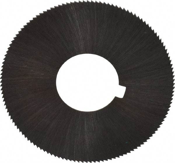 Made in USA - 1-3/4" Diam x 0.02" Blade Thickness x 5/8" Arbor Hole Diam, 132 Tooth Slitting and Slotting Saw - Arbor Connection, Right Hand, Uncoated, High Speed Steel, Concave Ground, Contains Keyway - Caliber Tooling