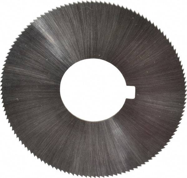 Made in USA - 1-3/4" Diam x 0.025" Blade Thickness x 5/8" Arbor Hole Diam, 132 Tooth Slitting and Slotting Saw - Arbor Connection, Right Hand, Uncoated, High Speed Steel, Concave Ground, Contains Keyway - Caliber Tooling