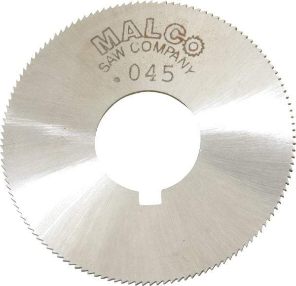 Made in USA - 1-3/4" Diam x 0.045" Blade Thickness x 5/8" Arbor Hole Diam, 132 Tooth Slitting and Slotting Saw - Arbor Connection, Right Hand, Uncoated, High Speed Steel, Concave Ground, Contains Keyway - Caliber Tooling