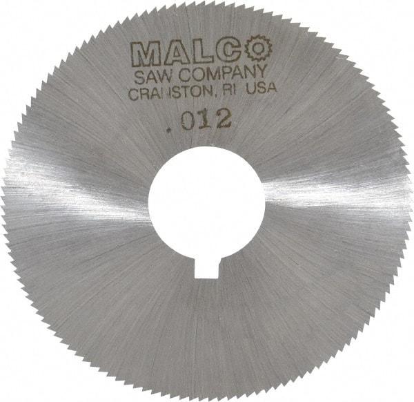 Made in USA - 2-1/4" Diam x 0.012" Blade Thickness x 5/8" Arbor Hole Diam, 132 Tooth Slitting and Slotting Saw - Arbor Connection, Right Hand, Uncoated, High Speed Steel, Concave Ground, Contains Keyway - Caliber Tooling