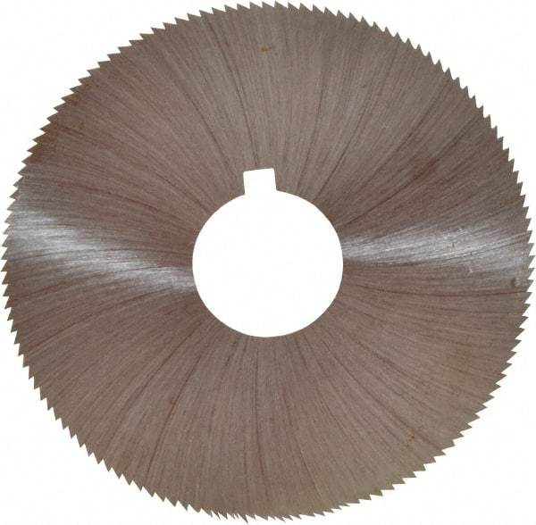 Made in USA - 2-1/4" Diam x 0.018" Blade Thickness x 5/8" Arbor Hole Diam, 132 Tooth Slitting and Slotting Saw - Arbor Connection, Right Hand, Uncoated, High Speed Steel, Concave Ground, Contains Keyway - Caliber Tooling