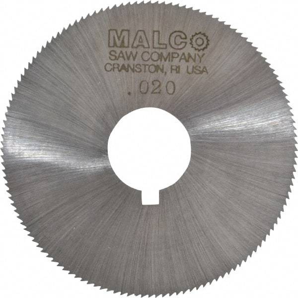 Made in USA - 2-1/4" Diam x 0.02" Blade Thickness x 5/8" Arbor Hole Diam, 132 Tooth Slitting and Slotting Saw - Arbor Connection, Right Hand, Uncoated, High Speed Steel, Concave Ground, Contains Keyway - Caliber Tooling