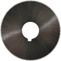 Made in USA - 2-1/4" Diam x 0.036" Blade Thickness x 5/8" Arbor Hole Diam, 132 Tooth Slitting and Slotting Saw - Arbor Connection, Right Hand, Uncoated, High Speed Steel, Concave Ground, Contains Keyway - Caliber Tooling