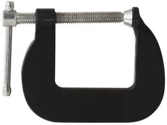 Gibraltar - Light-Duty 1" Max Opening, 1-1/2" Throat Depth, Cast Iron Standard C-Clamp - 500 Lb Capacity, 0" Min Opening, Standard Throat Depth - Caliber Tooling