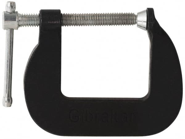 Gibraltar - Light-Duty 1-1/2" Max Opening, 1-1/2" Throat Depth, Cast Iron Standard C-Clamp - 850 Lb Capacity, 0" Min Opening, Standard Throat Depth - Caliber Tooling