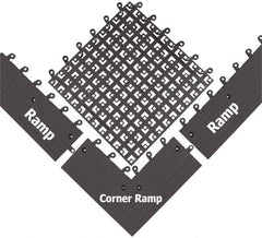 Wearwell - 18" Long x 18" Wide x 7/8" Thick, Anti-Fatigue Modular Matting Open Grid - Male & Female, 4 Interlocking Sides, Charcoal, For Dry & Wet Areas, Series 558 - Caliber Tooling