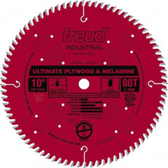 Freud - 10" Diam, 5/8" Arbor Hole Diam, 80 Tooth Wet & Dry Cut Saw Blade - Carbide-Tipped, Standard Round Arbor - Caliber Tooling