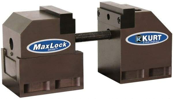 Kurt - 3-1/2" Jaw Width, 4-5/8" High x 8" Long Vise - For Use with 5 Axis Workholding Systems - Caliber Tooling