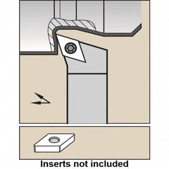 Kennametal - SDHC, Right Hand Cut, -17.5° Lead Angle, 25mm Shank Height x 25mm Shank Width, Neutral Rake Indexable Turning Toolholder - 150mm OAL, DC.. 11T3.. Insert Compatibility, Series Screw-On - Caliber Tooling