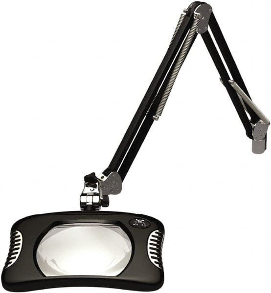 O.C. White - 43 Inch, Swing Arm, Clamp on, LED, Black, Magnifying Task Light - 8 Watt, 2x Magnification, 7 Inch Wide, 5-1/4 Inch Long - Caliber Tooling