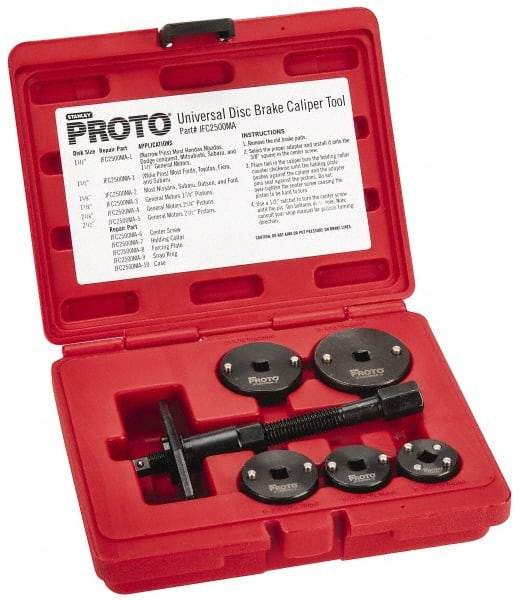 Proto - 7 Piece Automotive Disc Brake Caliper Tool Kit - Caliber Tooling