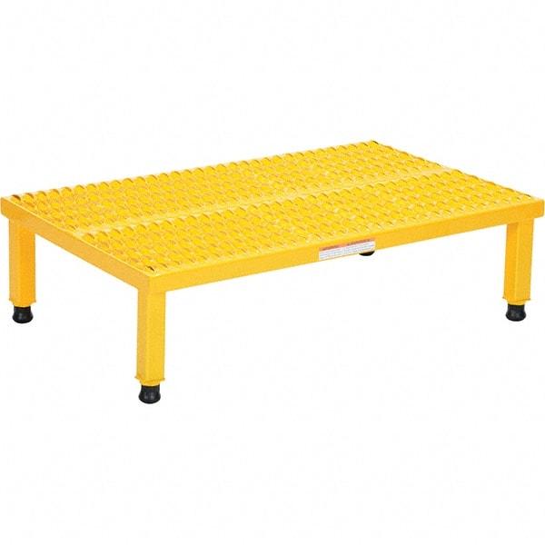 Vestil - 9" High x 24" Wide x 36" Deep, Yellow Step Stand - Steel, 500 Lb Capacity - Caliber Tooling