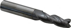 Accupro - 11/32", 3 Flute, Single End, Solid Carbide, 0.02" Corner Radius End Mill - 2-1/2" OAL, 35° Helix, Right Hand Flute, 1" LOC, Right Hand Cut - Caliber Tooling