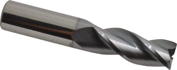 Accupro - 5/8", 3 Flute, Single End, Solid Carbide, 0.03" Corner Radius End Mill - 3-1/2" OAL, 35° Helix, Right Hand Flute, 1-5/8" LOC, Right Hand Cut - Caliber Tooling