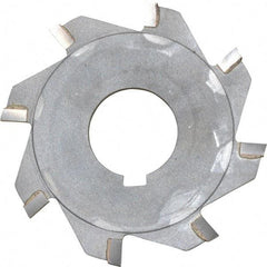 Made in USA - 3" Diam x 1/8" Blade Thickness x 1" Arbor Hole Diam, 8 Tooth Slitting and Slotting Saw - Arbor Connection, Right Hand, Uncoated, Carbide-Tipped, Contains Keyway - Caliber Tooling