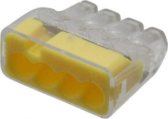 Ideal - 4 Port, 18 to 12 AWG Compatible, Push-In Wire Connector - 0.78" OAL x 0.82" OAW x 0.38" OAH, Yellow - Caliber Tooling